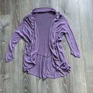 Lavender Open-Front Women's Sweater